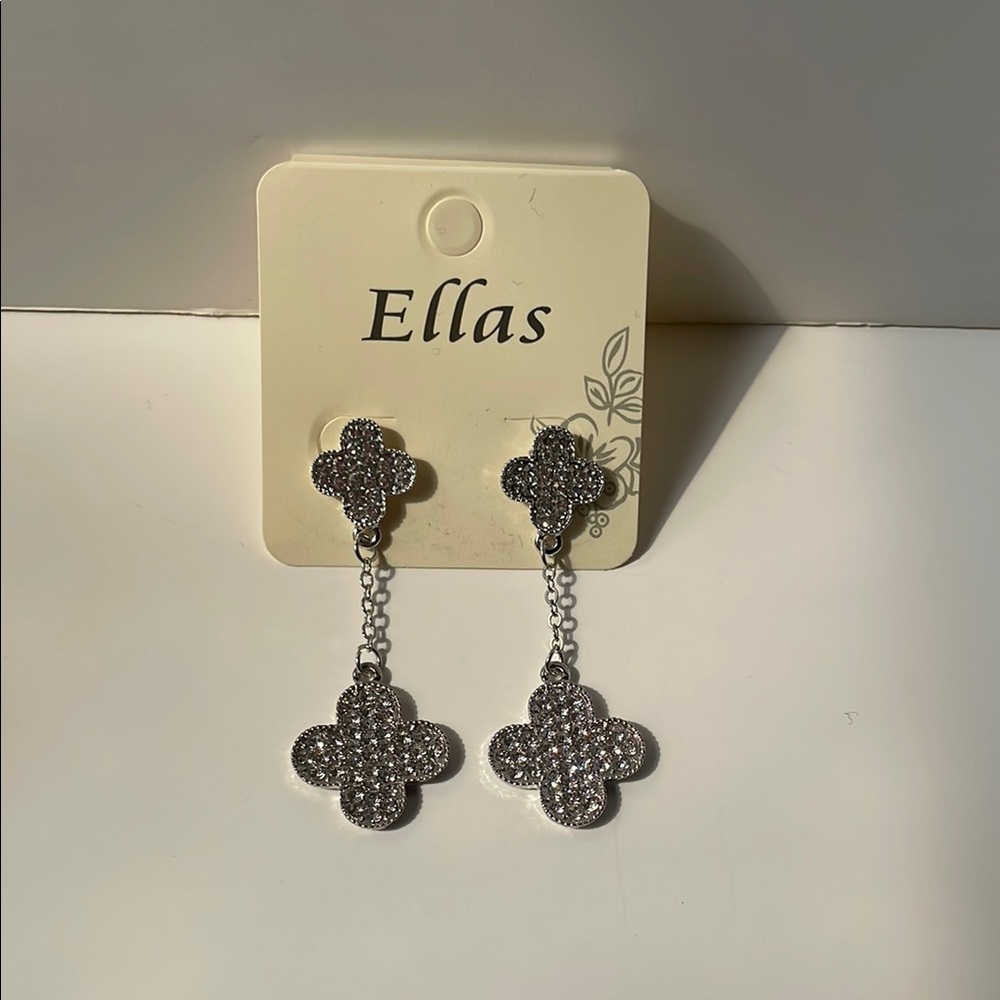 Ella Silver Quatrefoil Dangle Earrings